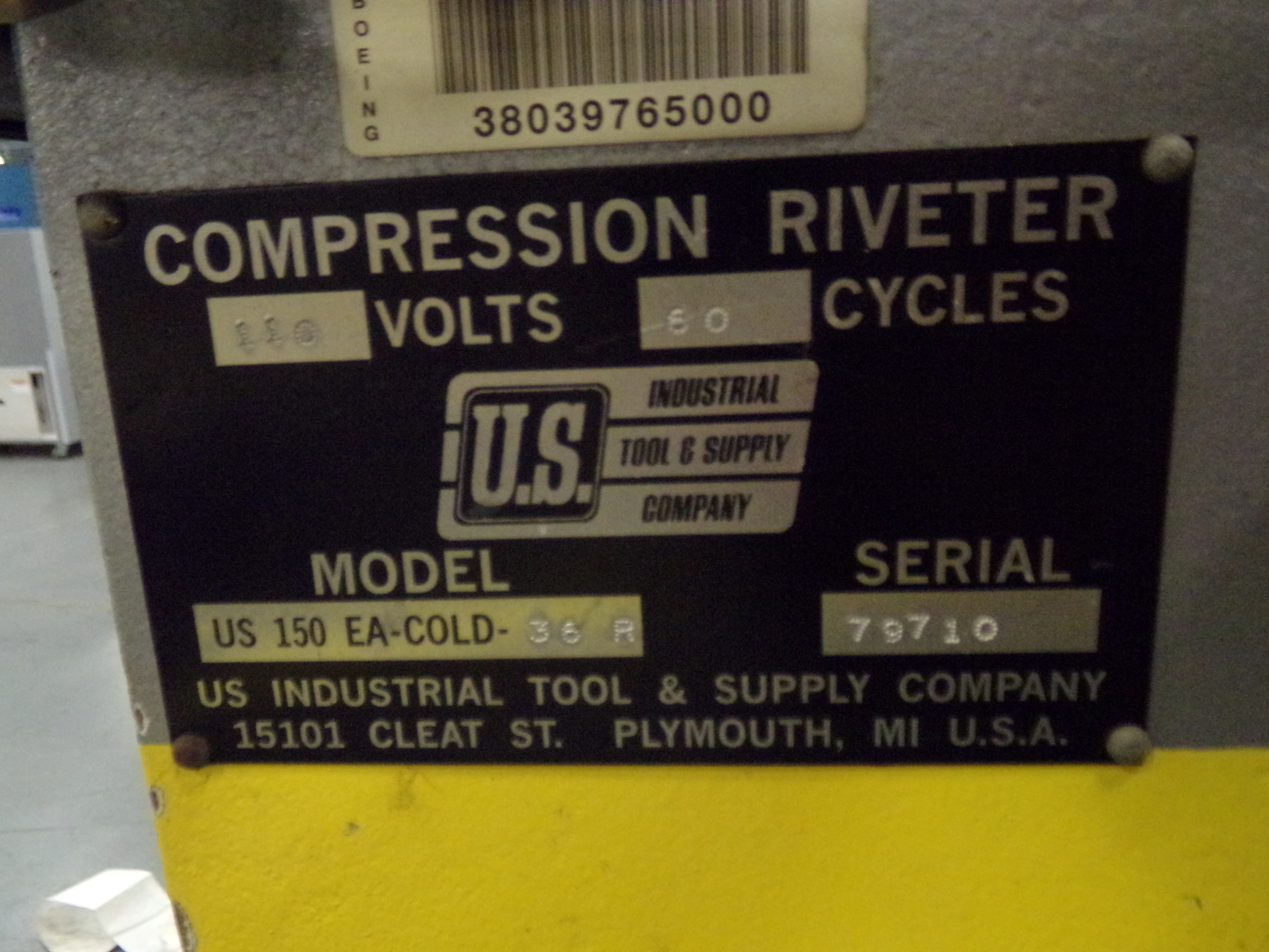 U.S. INDUSTRIAL TOOL AND SUPPLY CO. US 150 EA-COLD-36R COMPRESSION ...