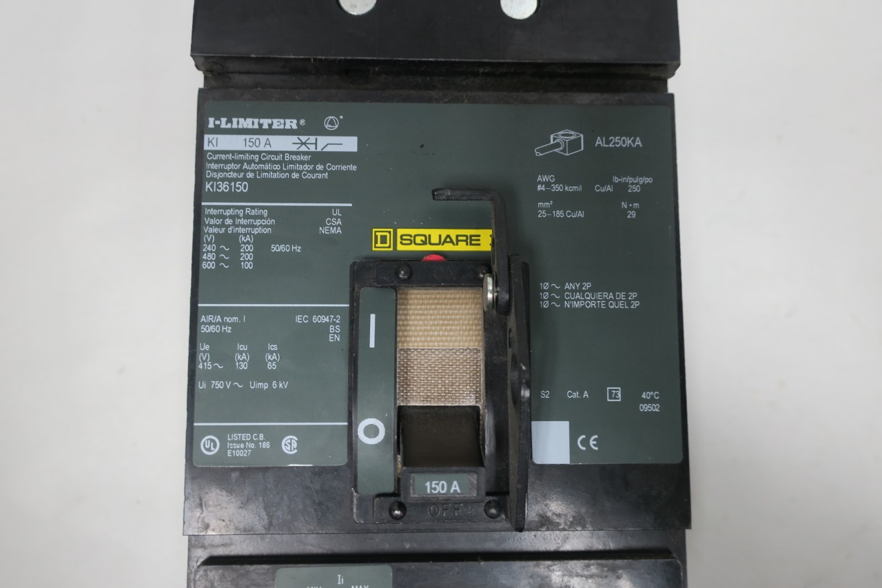 SQUARE D KI36150 3P 150A AMP MOLDED CASE CIRCUIT BREAKER