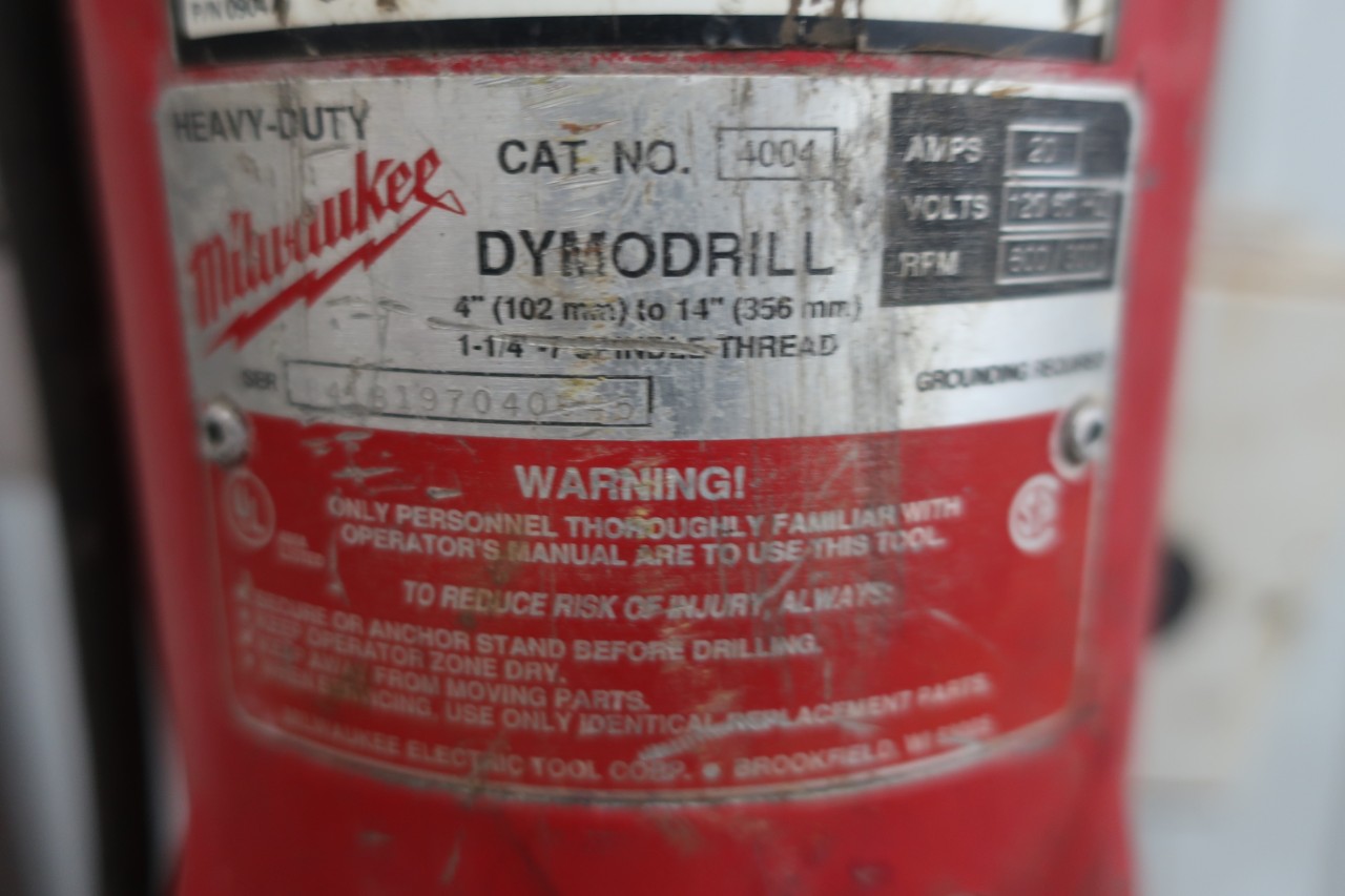 MILWAUKEE 4004 DYMODRILL WITH COREBORE DIAMOND DRILL BIT