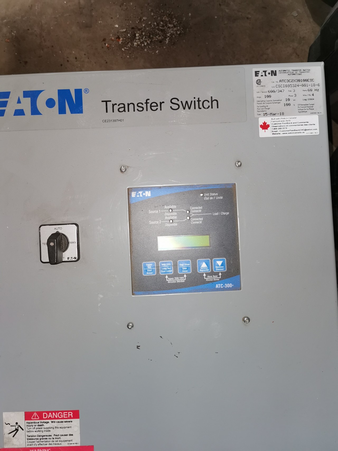 NEW Eaton Automatic Transfer Switch