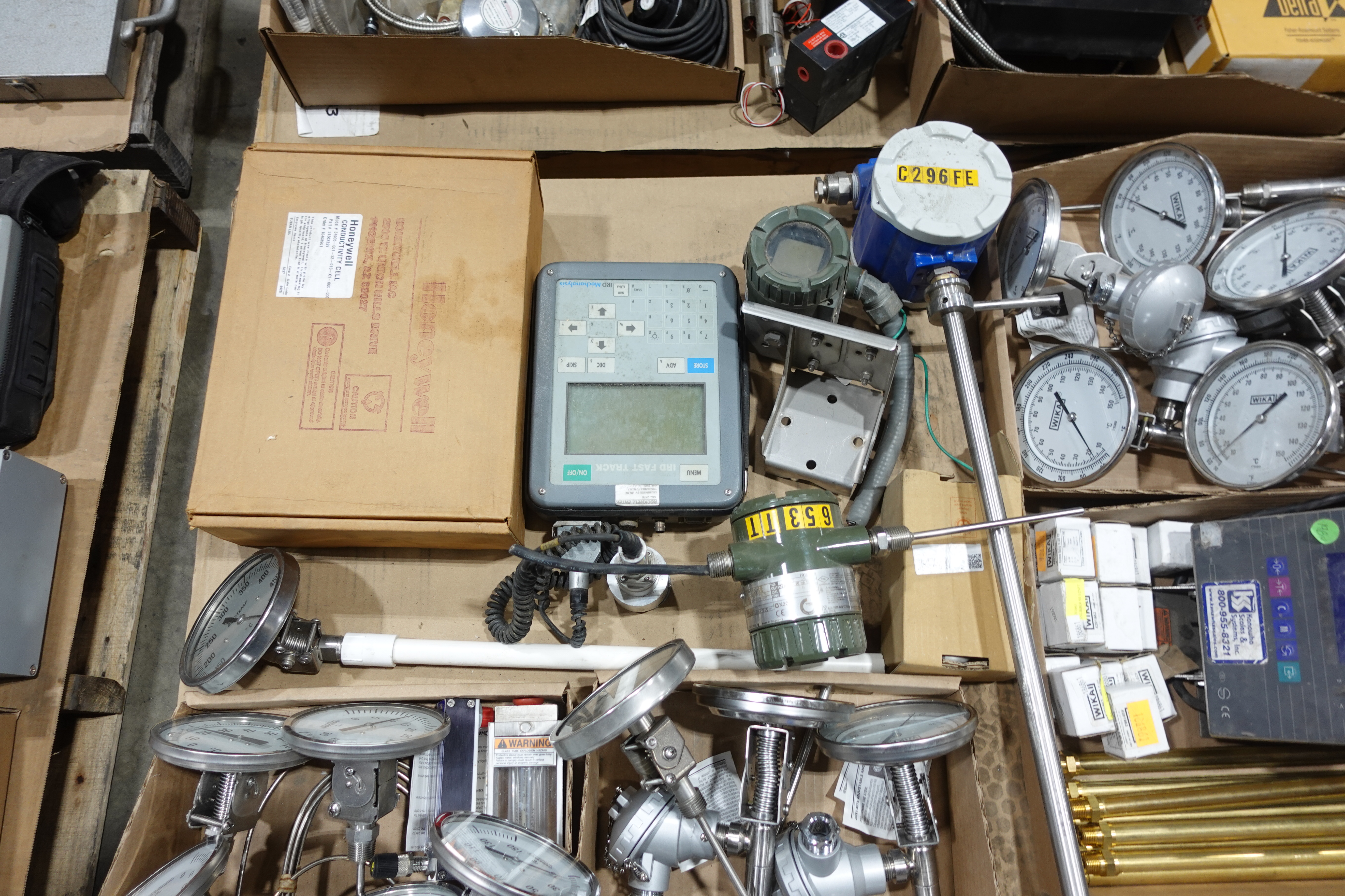 4 PALLETS OF ASSORTED INSTRUMENTATION, DELTA V, DWYER, HONEYWELL, HACH ...