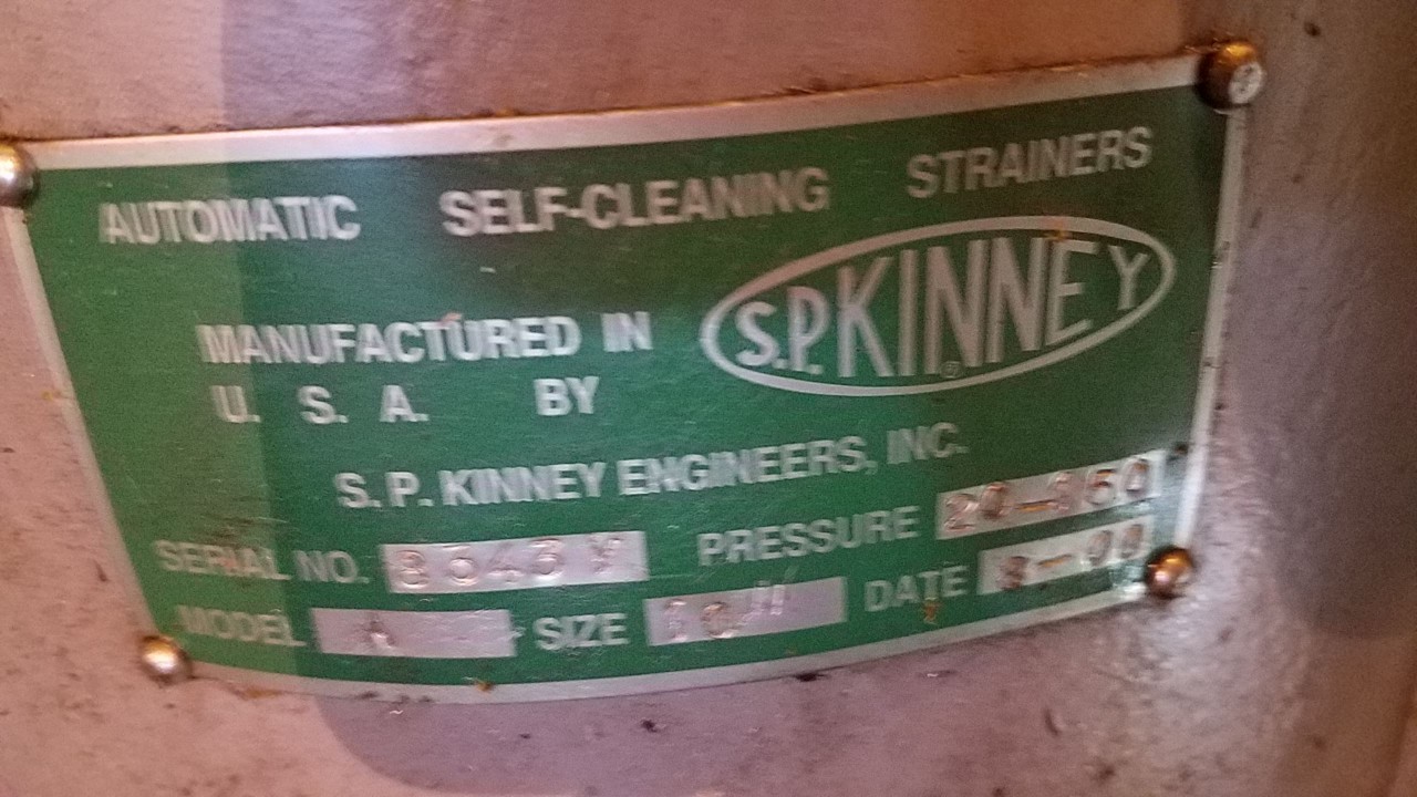 SP KINNEY 10 IN MODEL A AUTOMATIC SELFCLEANING STRAINER