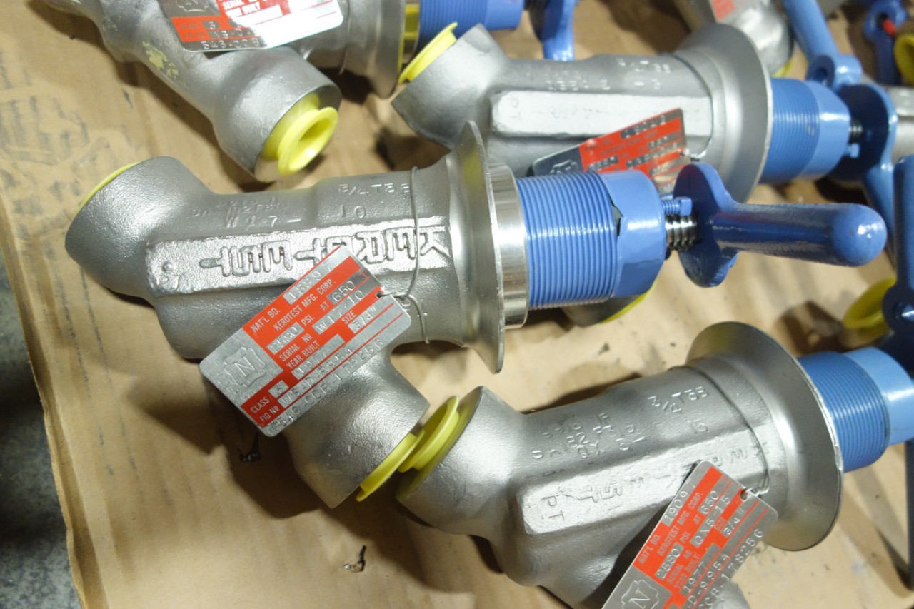 2 PALLETS OF KEROTEST WS D 9945 MANUAL STAINLESS SOCKET WELD GLOBE VALVES
