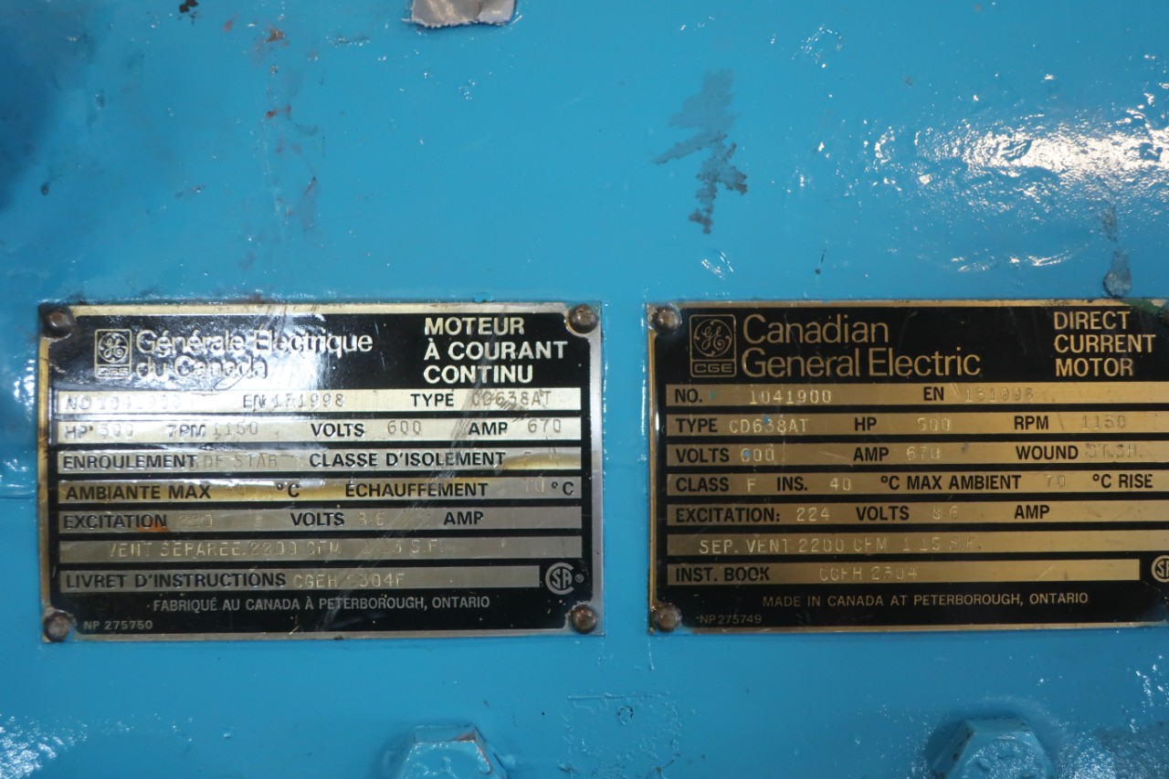 CANADIAN GENERAL ELECTRIC DC MOTORCD638AT