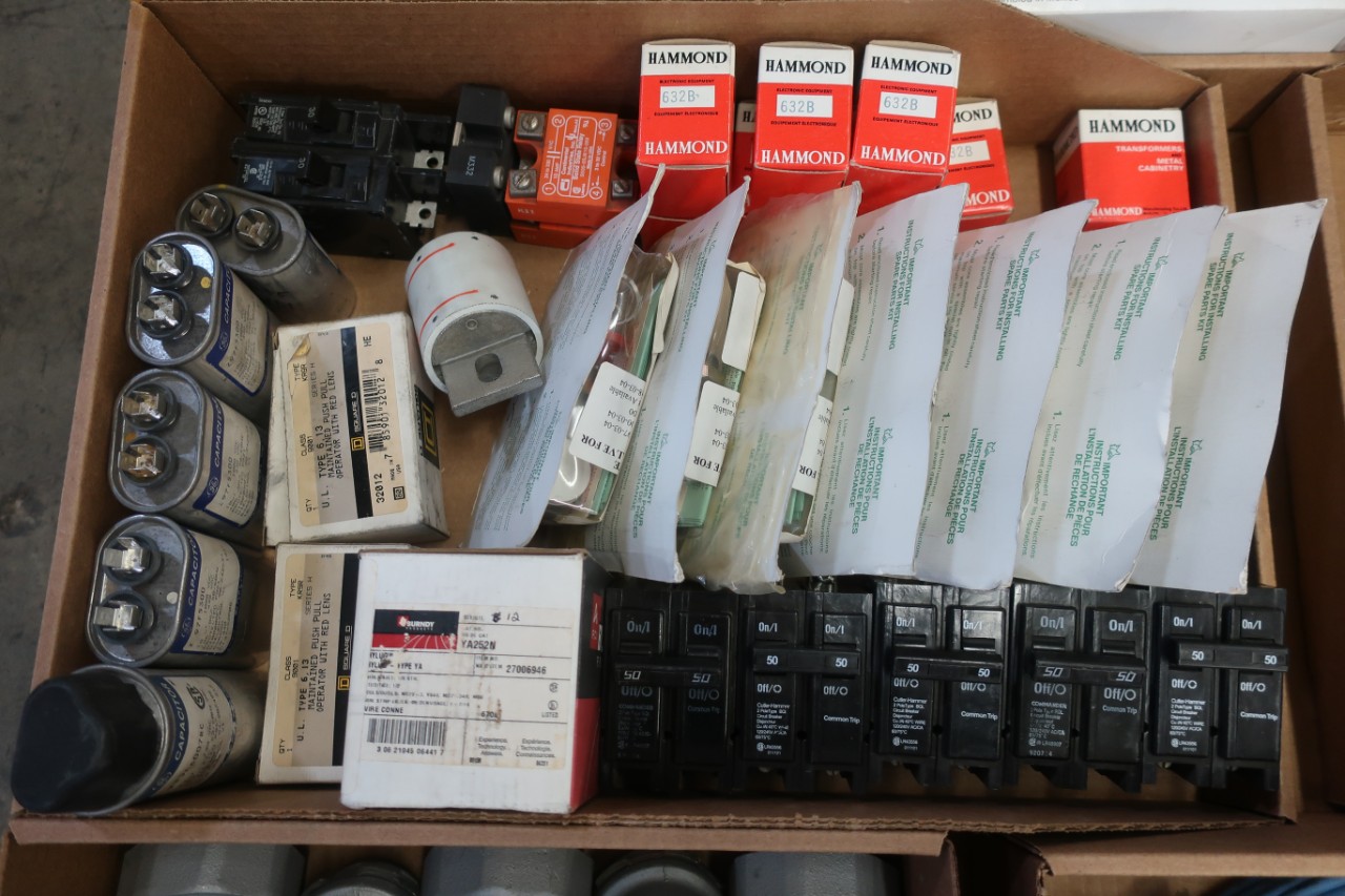 4 PALLETS OF ASSORTED ELECTRICAL COMPONENTS