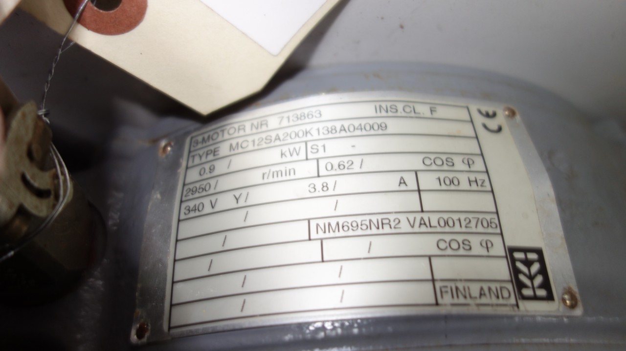 METSO MC12SA-200K138A04009 0.9KW MOTOR COMPONENT For Sale | Aucto