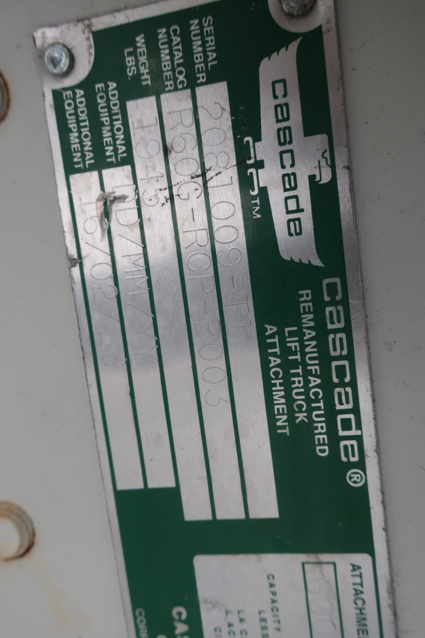 CASCADE R60G-RCP-B003 PAPER ROLL CLAMP FORK-TRUCK ATTACHCHMENT For Sale ...